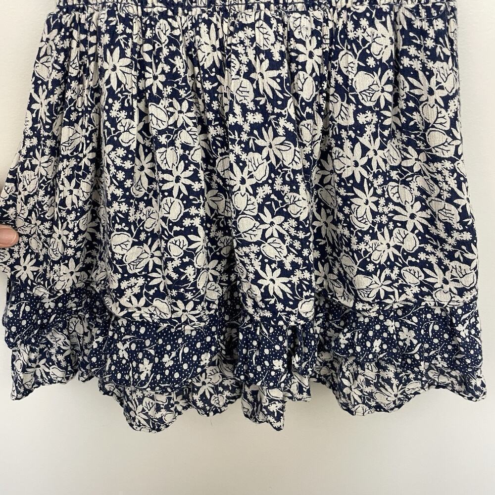Polo Ralph Lauren Tiered Mini Dress Women Size 12 Navy Floral Western Festival - Picture 6 of 11
